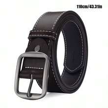 1条男女通用休闲百搭黑色真皮腰带，配简约方形扣，适合日常佩戴，可作为送给男友或长辈的礼物。 - 黑色 - 查看 11