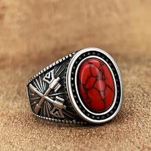 1pc Stainless Steel Turquoise Axe Shaped Ring, Unisex, Great Gift For Friends, Colleagues, Parents - Ring - View 13