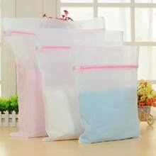 1/3/4 Pcs Zipper Mesh Laundry Bag, Honeycomb Washing Bag, Suitable For Clothes, Shirts, Bras, Socks, Underwear, Travel Storage Bag, Spring, Minimalism, Summer Tops, Improved Foldable Wire Storage Basket, Foldable Window Sill Storage Rack, Large Capacity Storage Box, Lingerie Washing Bag, Bedroom Laundry Essentials, Back To School Supplies, College Dorm Must-Haves, Laundry Bag, Travel Essentials, Travel Dirty Clothes Bag - Pink - View 12