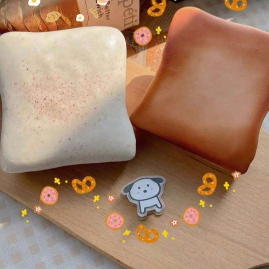1 pieza Juguete antiestrés de pan de molde súper suave - Regalo perfecto para cumpleaños, días festivos, Navidad y Halloween - Multicolor - Ver 1
