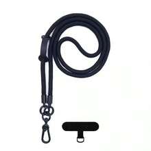 Black Lanyard Patch 1pc Nylon Phone Lanyard, Sturdy Outdoor Crossbody Strap, High-End Accessory For Camera Or Phone Spring Gift - Black - View 2