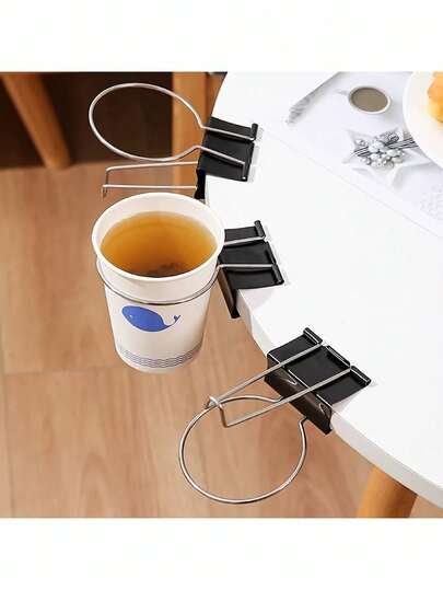 1/5pcs New Multifunctional Cup Holder Clip, Suitable For Office Desk, Can Be Used As Pen Holder And Storage Rack, With Multifunctional Hooks
