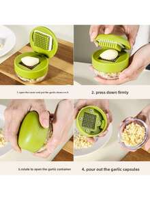 1件装重型蒜蓉压榨器/切碎器 - 手动压蒜切碎器，带易清洁切碎盘，紧凑型手持设计，塑料材质，可压蒜瓣（否） - 可用洗碗机清洗 - 彩色 - 查看 3