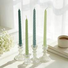 4pcs 25cm Nordic Style Threaded Candles, High-Quality Atmosphere Candles, Suitable For Romantic Dinners, Home Decor, Photography Props, Party/Restaurant Decoration, Perfect Gift Choice, Daily Use, Wedding Souvenirs, Picnics, And Home Dining Table Decor - 25CM Spiral - View 8