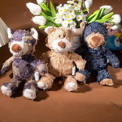 Dog Barking Doll, Realistic Plush Brown Bear Stuffed Animal, Boredom Buster, Pet Chew Doll, Teeth Cleaning, Soft Plush Surface, Absorbs Dog Saliva, Oxford Cloth Bite-Resistant, Easy To Wash