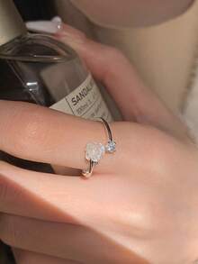 BALMORA 1pc Elegant Vintage S925 Sterling Silver Rose Flower Open Ring, Suitable As Gift For Girlfriend - Silver - View 5