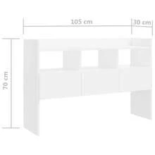 vidaXL Sideboard Mit 3 Schubladen 3 Fächern Kommode Anrichte Schrank Beistellschrank Mehrzweckschrank Standschrank White 105x30x70cm Holzwerkstoff - White - View 4