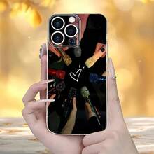 Micrófonos de colores tomados de la mano aman la música.funda de teléfono Fundas compatibles con ,Apple,VIVO,OPPO,,, y Honor.Fabricadas en silicona TPU,ofrecen protección contra golpes y caídas. - transparente - Ver 1