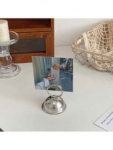 1/3pcs Stainless Steel Stable Base INS Minimalist Design Multi-Function Metal Memo Clip, Name Card Holder, Price Display Rack, Silver - A - View 6