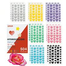 504pcs Heart & -Star Shaped Hydrocolloid Patches, Pimple Patches For Face, Invisible Pimple Dots For All Light Beige Types, Emergency Use, Assorted Colors (Black, White, Purple, Blue, Yellow, Orange, Brown, Gray), Christmas Gifts, Stocking Stuffers - 504 chiếc - Xem 10