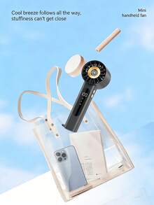 Handheld Digital Display Small Fan, High Power, USB Powered Mini Portable Fan - Handheld - View 2