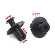 Uds 8mm remaches de plástico sujetadores tornillo guardabarros de parachoques de coche remache negro Clips de sujeción de coche para - 100 piezas - Ver 7