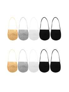 1/5/10 Pairs Transparent Lace Boat Socks Women's Summer Socks Ultra Thin Invisible Half Forefoot High Heels Invisible Socks Suspenders Design - Multicolor - View 9