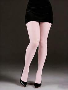 女士浅粉色半透明弹力连裤袜 - 设计师灵感之作，休闲、办公和约会必备单品 - 粉色 - 查看 8