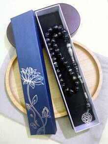 1pc 33 Beads 10mm Muslim Prayer Beads Tasbih Rosary Bracelet, High Quality Gift Box Packaging, Ideal For Halloween, Christmas Gifts - Multicolor - View 5