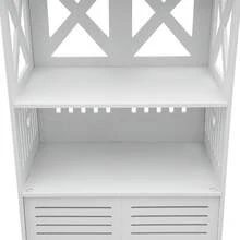 WUPYI2018 Badezimmer-Aufbewahrungsschrank Badezimmer-Seitenschrank Toiletten-Seitenschrank Weiß, 90 x 40 x 25 cm, Schlanker Aufbewahrungsschrank mit drei Ebenen und einem belüftet - Weiss - Übersicht 6