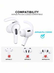 3 Pairs Silicone Anti-Lost Earphone Hooks, Suitable Compatible With Apple Bluetooth Earbuds - White - View 4