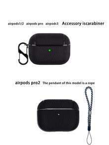 1 pieza Estuche negro de negocios anti-caída y anti-pérdida para auriculares, compatible con auriculares Apple - Negro - Ver 7