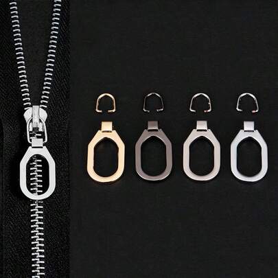 4pcs No-Tool Detachable Zipper Pulls, Suitable For Luggage, Backpacks, Jackets, Clothes, Shoes, Boots, Metal Zipper Puller Charms For Garments And Handbags, Easy To Install, Durable