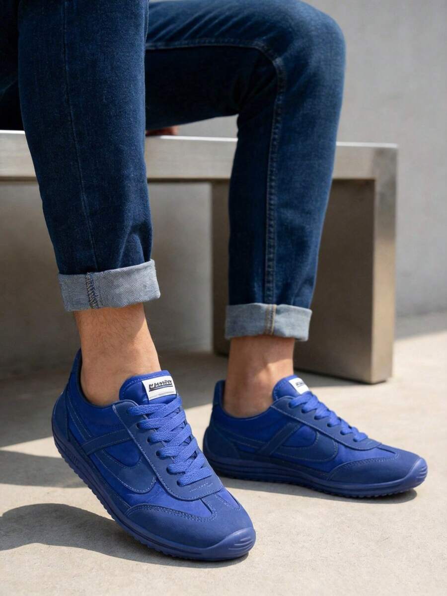 tenis hombre mujer choclo PANAM unisex bajos zapatillas casuales de lona planos de gran calidad baratos moda 22mx 29mx ideal para combinar con todo skate choclo gimnasio cómodos al caminar basicos azul - Azul - Ver 1