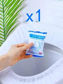 1-50pcs Disposable Transparent Durable Plastic Toilet Seat Covers, Easy To Clean, Suitable For Waterproof Travel Toilet Liners With Inner Lining, Economical Household Items - White - View 12