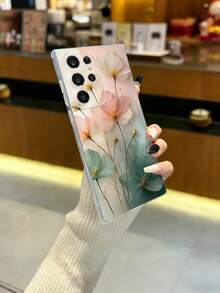 Funda protectora transparente delgada con diseño floral pintado a prueba de golpes compatible con Samsung Galaxy S26, S25, S24, 10, 9, Note 9, 12C, Note 11 Pro, Note 8 Pro, 9C, 9A, 17, 17 Pro, 16, 15 XR, 7, 8, 16 Pro Max, 13, 14, 11, 12 Pro Max, 13 Pro Max, 14 Pro Max, versión internacional, no la versión nacional - transparente - Ver 3