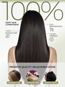 DNE HAIR 100%真人发夹式刘海，1号纯黑色，自然逼真，带发际线，适合女性/女孩日常佩戴 - S1 - 查看 9