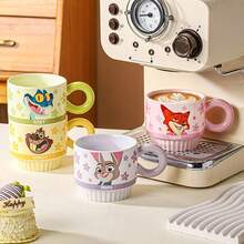 Disney 优雅高品质官方正品朱迪·尼克斯陶瓷叠杯，时尚马克杯，女士礼品 - 彩色 - 查看 4