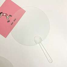 1个散装圆形涂鸦表演空白手扇 DIY 手工艺品用品 透明绘画儿童 - 1PC - 查看 11