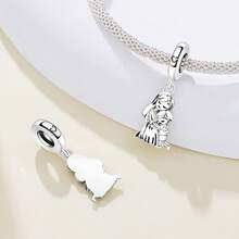 CYMYSS 1pc Heartwarming Cartoon Style 925 Silver Plated Cubic Zirconia "Mother Hugging Child" Pendant, Mother's Day/Birthday Gift For Women - Multicolor - View 3