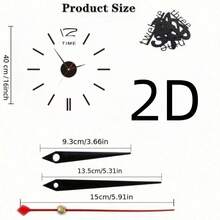16英寸/36英寸/47英寸现代设计大型挂钟 3D/2D DIY石英钟 时尚手表 亚克力镜面贴纸 家居装饰 客厅 办公室装饰 礼品 - 多色 - 查看 12