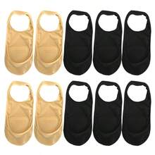 chuanwa（2） 1/5/10 Pairs Women's Super Thin Breathable Solid Color Silicone Non-Slip Hollow Boat Socks For Summer - Multicolor - View 8