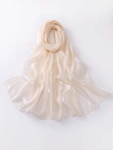 1条闪亮婚礼围巾，女士礼品披肩围巾，适合晚礼服，薄款新娘头巾，适合新娘和伴娘 - 彩色 - 查看 30