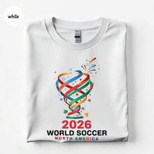 2026 World Cup T-Shirt _ North America Abstract Trophy Graphic Tee - White - View 1