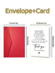 1pc Heart Design Thank You Card With Envelope, Greeting Card For Teacher, Doctor, Nurse, Parent, Perfect Appreciation Gift - Multicolor - View 4