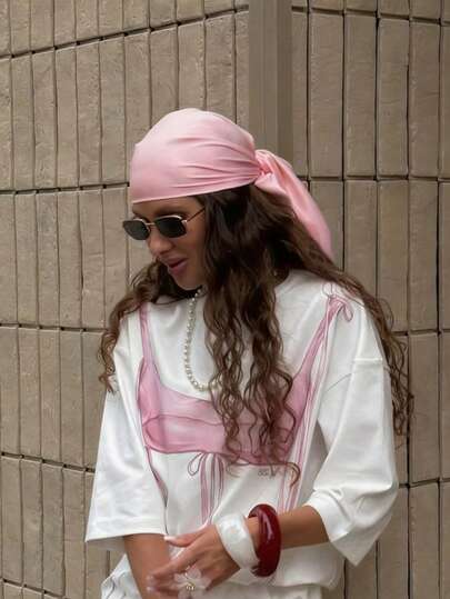 1 pieza Pañuelo de cabeza cuadrado de 90*90cm de unicolor casual, nuevo para primavera 2026, accesorio de cabello minimalista para primavera/verano, adecuado para vacaciones, fiestas en la playa y moda callejera