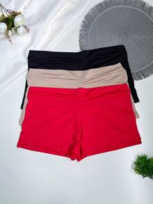 Kit 5 Shortinho Plus Size Cós Reforçado Largo Gordinha Short Grande Segunda Pele Usar Debaixo de Vestido Anágua Curtinho Não Marca Moda Intima Tamanho Grande 48 50 52 54 - Multicolorido - Visão 10
