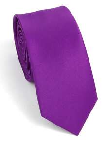 ZLQ&GOU Conjunto de gravata de cetim masculina de 2 peças, gravata roxa premium e lenço de bolso, ideal para eventos de negócios, acessórios e festivais. - Roxa - Ver 6