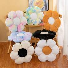 1pc Floral Cushion Plush Doll Bed Decor Office Chair Pad 6-Petal Daisy Throw Pillow Home Decoration Chair Cushion Office Lumbar Pillow Floor Mat Festival Gift - Multicolor - View 3