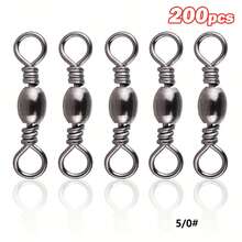 GOTURE 200pcs Stainless Steel & Brass Ball Bearing Fishing Swivel Rings - Suitable For Saltwater/Carp Fishing Rolling Sliding Ring Accessories - Grey - View 18