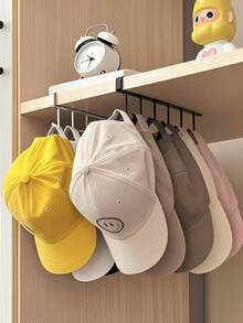 6钩可移动多功能挂架，可挂在门上，用于收纳帽子、马克杯、咖啡杯、厨房用具、围巾等，适用于厨房吧台、咖啡吧、衣柜和橱柜下方。 - 彩色 - 查看 11