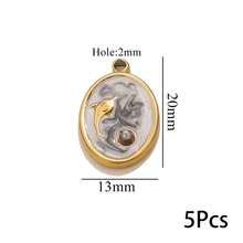 1/5pcs Lot Stainless Steel Charms Oval Dolphin Enamel Fish Charm Jewelry Making Materials For DIY Earring Pendant Supplies Crafts - Yellow Gold - View 29