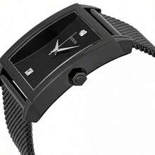 GUESS Women's Square Black Watch, Luxury Milanese Mesh Strap Quartz Watch W0298G1 - Black - View 4