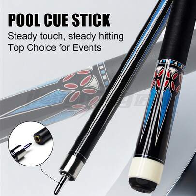 1pc Elegant Billiard Cue With Narcissus Flower Pattern, 13MM Cue Tip, Fashionable Minimalist Style Billiard Cue