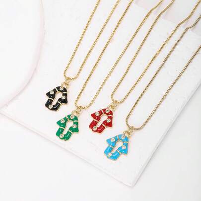 1 pieza Collar con colgante de ropa con baño de oro de 18k y circonita, joyería minimalista de lujo como regalo para mujeres