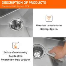 Large Super Deep Single Bowl Square Stainless Steel Kitchen Sink Undermount - Multicolor - View 2