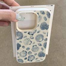 1个TPU材质复古浅蓝色贝壳图案手机壳，适用于 17 Pro Max/17/16 Pro Max/15/13/12/11、S20 FE/A15/S24/A55、Note 11/Note 12/Note 13 Pro，全包防摔软保护壳 - 白色 - 查看 3