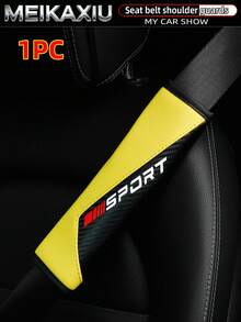 MEIKAXIU 1pc/2pcs New SPORT Red Carbon Fiber Car Shoulder Pad Safety Belt Decor Accessories, Auto Interior - Red Letter SPORT Shoulder Pads - View 20