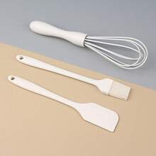 3pcs Heat-Resistant Silicone Baking Set, Including Spatula, Basting Brush, And Hand Whisk, Suitable For Home Baking - Multicolor - View 4