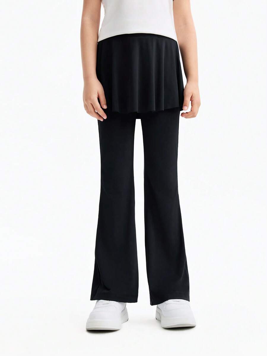 Annil 女童针织清凉云朵般柔软打底裤裙套装 - 2026 夏季新品 - 黑色 - 查看 1